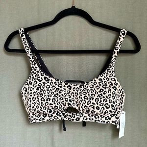 Leopard Print Bathing Suit Top Size M